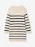 Knitted Striped Dress for Girls ecru+navy blue - vertbaudet enfant 