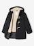 Duffle-coat garçon en drap de laine doublé sherpa gris chiné+marine - vertbaudet enfant 