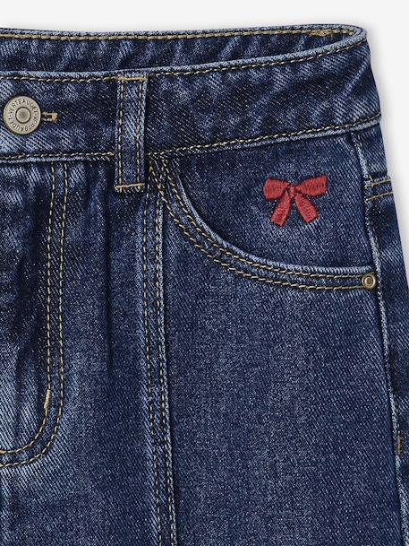 Jean fille large couture devant bleu moyen - vertbaudet enfant 