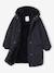 Long Lightweight Jacket with Hood & Faux Fur Lining, for Girls black - vertbaudet enfant 