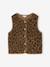 Gilet sans manches fille en sherpa écru+marron - vertbaudet enfant 