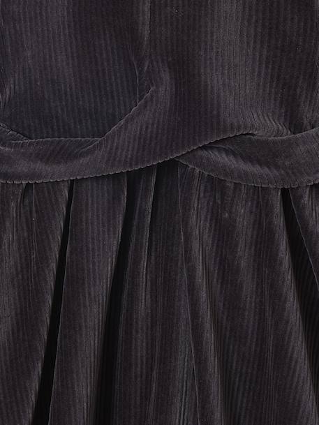 Fancy Corduroy Dress for Girls anthracite - vertbaudet enfant 