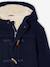 Woollen Duffle Coat with Sherpa Lining for Boys marl grey+navy blue - vertbaudet enfant 