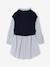 2-in-1-Effect Shirt Dress ecru+marl grey+navy blue - vertbaudet enfant 