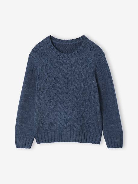 Cable Knit Jumper for Boys deep blue - vertbaudet enfant 