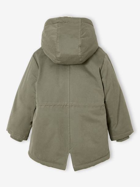 Romantic Hooded Parka for Girls green+navy blue - vertbaudet enfant 