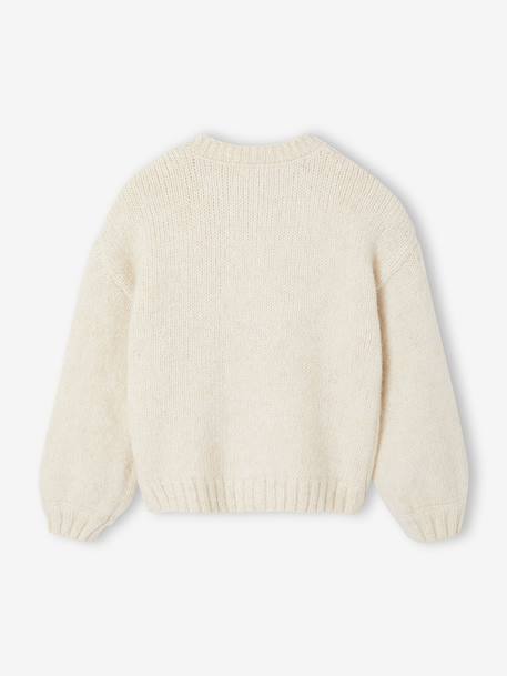 Fringed Cardigan for Girls ecru - vertbaudet enfant 