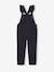 Corduroy Dungarees with Ruffles on Straps for Girls anthracite+grey green - vertbaudet enfant 