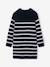 Knitted Striped Dress for Girls ecru+navy blue - vertbaudet enfant 