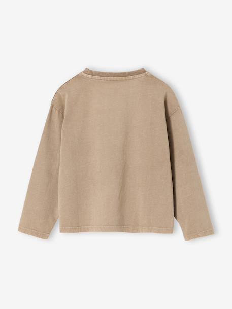 Tee-shirt fille motif NY détails fluo manches longues sable - vertbaudet enfant 