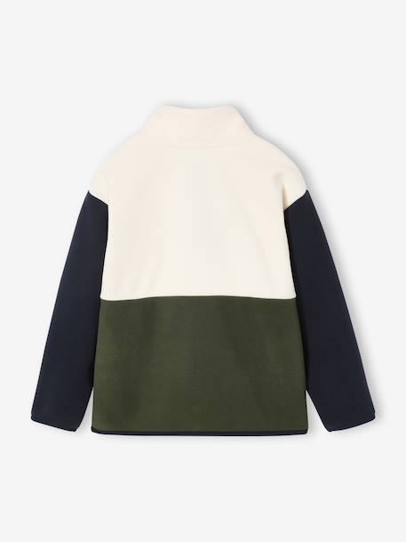 Long-Sleeved Fleece Sweatshirt for Boys blue+green - vertbaudet enfant 