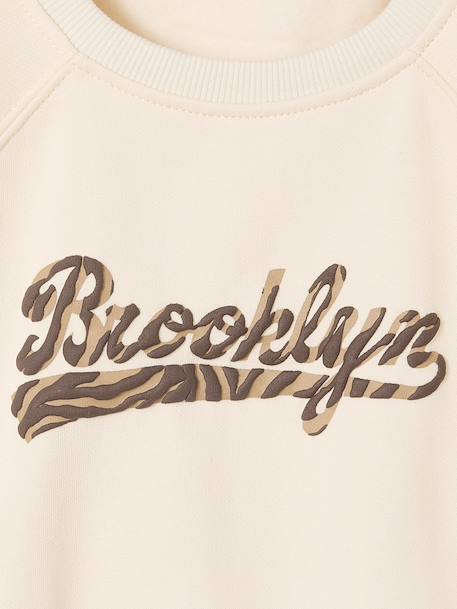 Sweatshirt with 'Brooklyn' Zebra Print for Girls ecru - vertbaudet enfant 