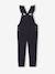 Corduroy Dungarees with Ruffles on Straps for Girls anthracite+grey green - vertbaudet enfant 