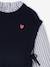 2-in-1-Effect Shirt Dress ecru+marl grey+navy blue - vertbaudet enfant 