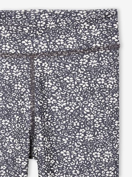 Girls' printed technical sportswear leggings anthracite - vertbaudet enfant 