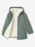 Raincoat with Hood & Sherpa Lining for Boys night blue+sage green - vertbaudet enfant 