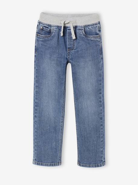 Indestructible Straight Leg Relax Jeans, Easy to Slip On, for Boys brut denim+denim grey+double stone+stone - vertbaudet enfant 