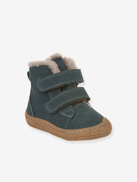 Girls' MINNI SUEDE FRODDO boots fuchsia+old rose+petrol blue - vertbaudet enfant 