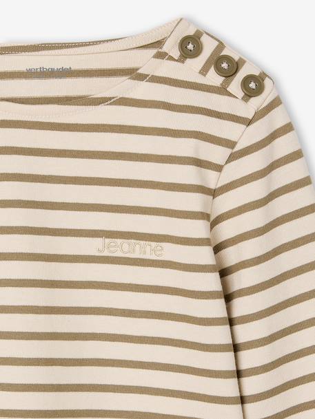 Sailor-Like Top, Long Sleeves, for Girls navy blue+olive - vertbaudet enfant 