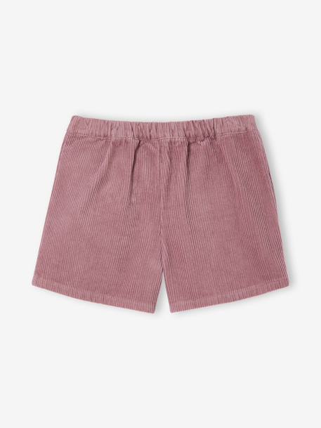 Jupe-short fille en velours effet portefeuille bleu canard+rouge+vert anglais+vieux rose - vertbaudet enfant 