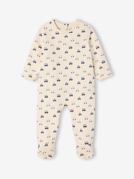 Pack of 2 'Cars' Sleepsuits in Fleece for Newborns pale blue - vertbaudet enfant 