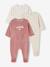 Lot de 3 pyjamas bébé mixtes en velours cappuccino+rose - vertbaudet enfant 