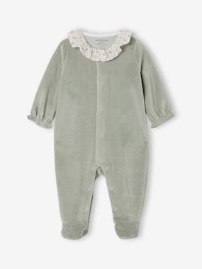 Pyjama bébé fille velours collerette imprimée  - vertbaudet enfant