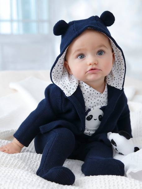 3-Piece Outfit Gift for Newborn Babies Dark Blue - vertbaudet enfant 