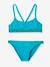Bikini for Girls BLUE MEDIUM SOLID WITH DESIGN - vertbaudet enfant 