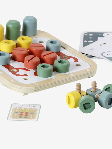 Progressive Screwing Board in FSC® Wood red - vertbaudet enfant 