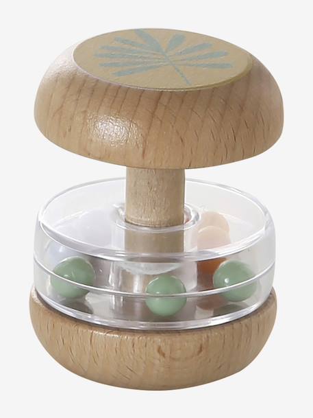 Coffret cadeau 4 pièces : doudou personnalisable + anneau de dentition + hochet + boîte à musique en bois FSC® jaune - vertbaudet enfant 