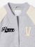 Dual-Fabric Bomber Jacket with Sherpa Sleeves for Girls marl grey - vertbaudet enfant 