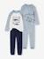 Lot 2 pyjamas garçon velours animaux polaires bleu ciel - vertbaudet enfant 