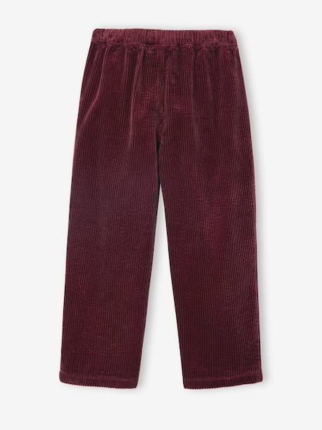 Loose-Fit Corduroy Trousers for Girls bordeaux red+chocolate+old rose - vertbaudet enfant 