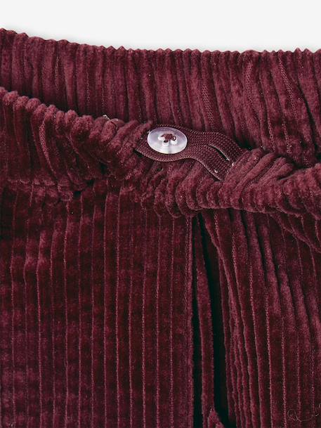 Pantalon fille velours forme loose bordeaux+chocolat+vieux rose - vertbaudet enfant 