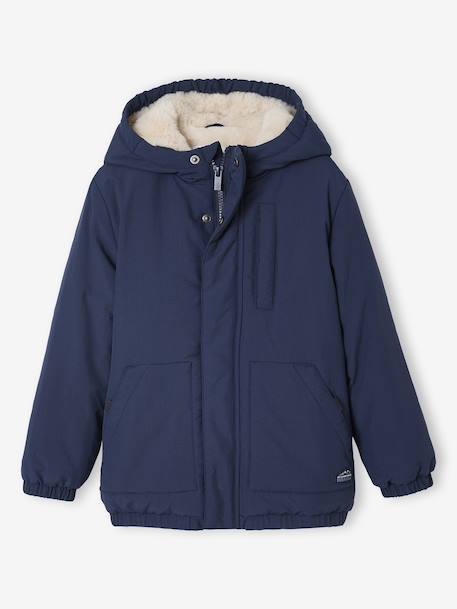 Parka à capuche doublure sherpa garçon bronze+marine - vertbaudet enfant 