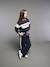 Pantalon jogging jambes larges fille bandes côtés marine - vertbaudet enfant 