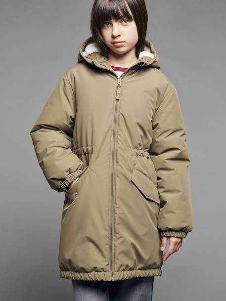 Hooded Parka for Girls, JONEN khaki - vertbaudet enfant 
