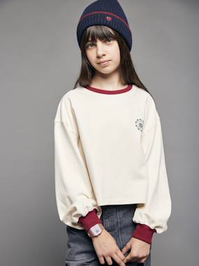 Tee-shirt cropped fille motif dos - vertbaudet enfant Fille-T-shirt, sous-pull-T-shirt-Tee-shirt cropped fille motif dos
