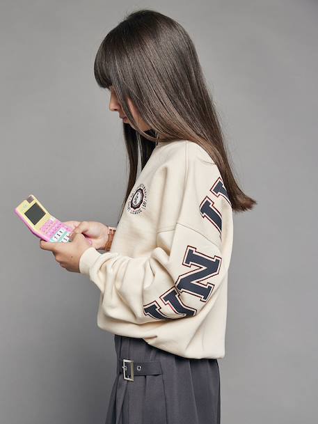 University Sweatshirt with Letters on the Back ecru - vertbaudet enfant 