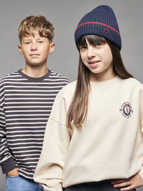 University Sweatshirt with Letters on the Back ecru - vertbaudet enfant 