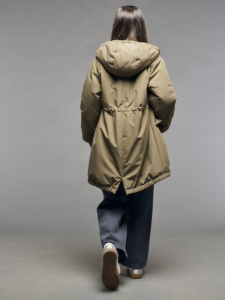 Hooded Parka for Girls, JONEN khaki - vertbaudet enfant 