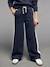 Pantalon jogging jambes larges fille bandes côtés marine - vertbaudet enfant 