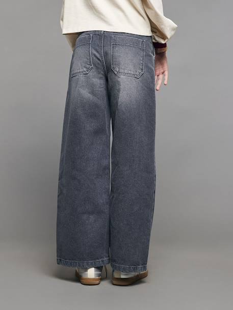 Wide-Leg Carpenter Trousers for Girls, JONEN denim grey+medium blue - vertbaudet enfant 