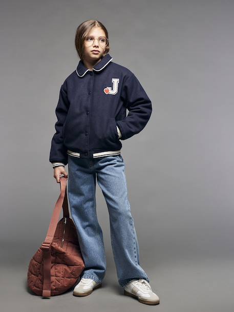 Loose-Fit Jeans for Girls, JONEN denim grey+medium blue - vertbaudet enfant 