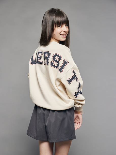 University Sweatshirt with Letters on the Back ecru - vertbaudet enfant 