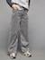 Loose-Fit Jeans for Girls, JONEN denim grey+medium blue - vertbaudet enfant 