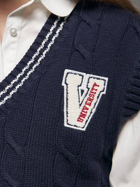 Sleeveless Jumper for Girls, JONEN navy blue - vertbaudet enfant 