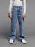 Loose-Fit Jeans for Girls, JONEN denim grey+medium blue - vertbaudet enfant 