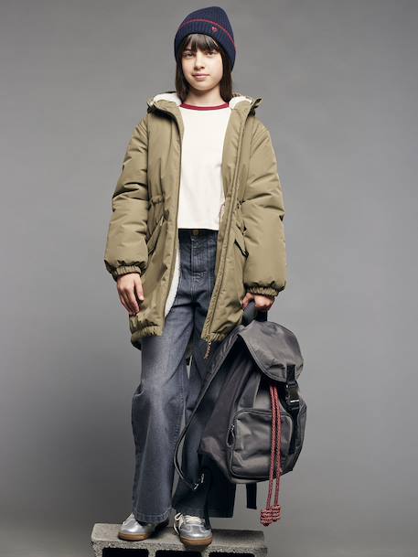 Hooded Parka for Girls, JONEN khaki - vertbaudet enfant 